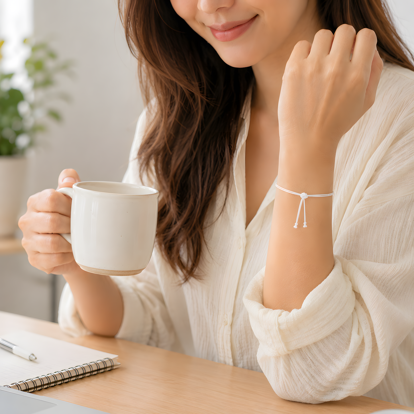 Sai Sin Thai Sacred Thread Wrist White Cotton