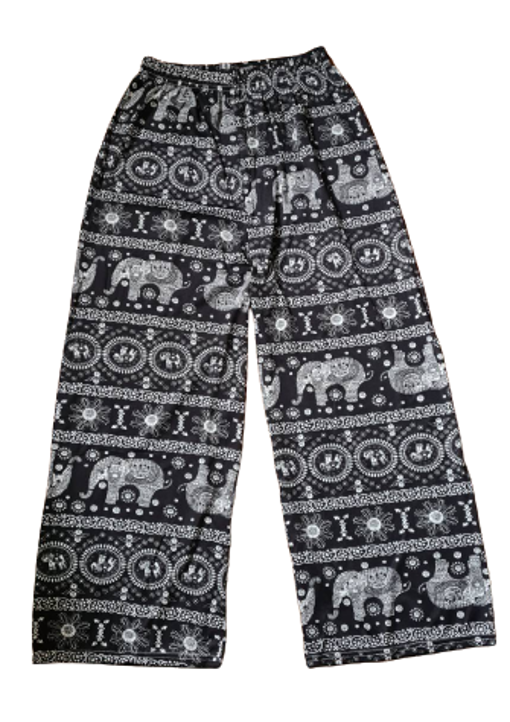 Pants Womens Thai Elephant Black Trousers Beach Harem Yoga Exercise Soft Comfort
