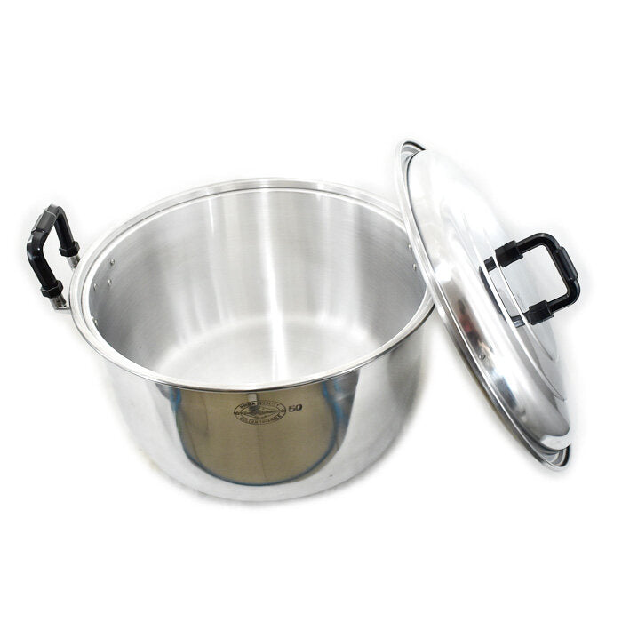 Thai Cooking Pot Big Holder Model Crocodile Brand Traditional Aluminum Kitchenware Heavy Size 50 cm.